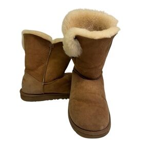 UGG Brown  Suede Shearling-Lined  Preppy‎ Boho Winter Boots Size 7